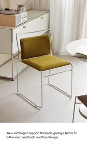 <span class=keywords><strong>Chaise</strong></span> de salle à manger cantilever moderne avec structure chromée et revêtement en <span class=keywords><strong>tissu</strong></span>, <span class=keywords><strong>chaise</strong></span> d'appoint pour salon, bureau, café - Product Image 4