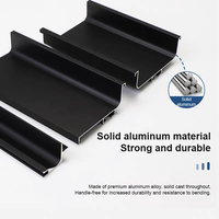 Poignées de porte de placard de cuisine en métal à double poignée encastrée verticale en forme de L en alliage d'aluminium en forme de C