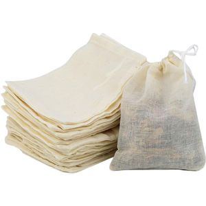 Custom Recycled 100% Organic Cotton <b>Drawstring</b> <b>Bag</b> Eco-Friendly Canvas Shopping Gift Features Custom Designed Logo Print - Product Image 1