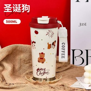 <b>Christmas</b> Stainless Steel Tumbler Vacuum Insulated Travel Mug with Lid Straw Carry Strap for Office Car <b>Gift</b> - Product Image 3