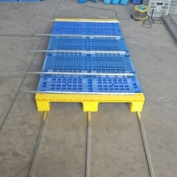 Palette en plastique industrielle à plateau ouvert, assemblée sur mesure, 3 roulettes, 2050x1000mm, pour le transport en entrepôt alimentaire
