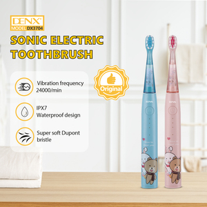 DENX---DX3704 Brosse à dents électrique sonique pour enfants IPX7 24000RPM 1W 500mAh 3.7V 14500 4H Charge 150-180Min Autonomie 5V 0.2A Faible consommation - Product Image 3