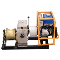 Portable palan de levage essence 3 tonnes alimenté moteur à essence puissance câble câble tirant treuil pour la pêche forestière