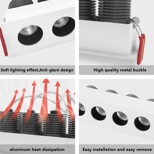 Iluminación Moderna y Confortable para Sala <span class=keywords><strong>de</strong></span> Estar, LED <span class=keywords><strong>de</strong></span> 5 Luces, 20W, Empotrada en Aluminio, Rectangular, Larga, Tipo Barra, Foco <span class=keywords><strong>de</strong></span> <span class=keywords><strong>Techo</strong></span> - Product Image 3