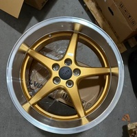 Jantes 18 pouces 5x108 style cinq branches Ocean avec lèvre polie, compatibles Volvo, finition rouge candy usinée, en stock