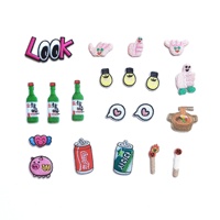 Patch en tissu plastique tissé amusant style coréen Gillian Flower Embroidery Cola pour vêtements, décoration et réparation DIY faits main