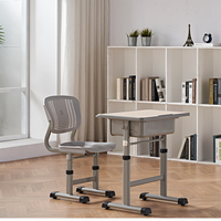 Ensemble table et chaise moderne de haute qualité pour étudiants, structure métallique, idéal pour l'école/la salle de classe, usage commercial, modèle chinois.