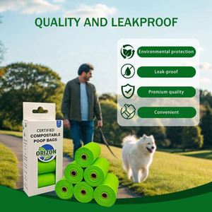 Eco Friendly Sustainable High Quality Custom Logo Printed Biodegradable <b>Compostable</b> Plastic ASTM D6400 Certified Dog Poop Bags - Product Image 3