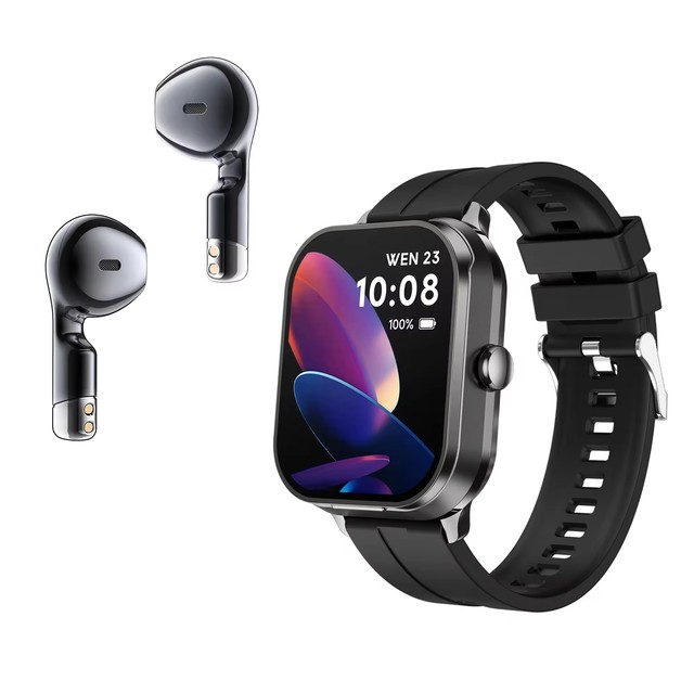 Hot Sale 2 in 1 Built in TWS Earbuds BT Call Heartrate Blood Pressure Health Monitoring Music Player D8 Pro Smartwatch