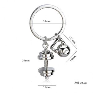 Porte-clés de sport personnalisé avec logo, accessoires de gym, mini haltères 3D en métal, cadeaux de motivation pour le fitness - Product Image 5