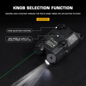 ไฟฉายเลเซอร์สีแดงเขียว WOSPORT และไฟอินฟราเรดแบบหางเมาส์ พร้อมกล่องแบตเตอรี่ <span class=keywords><strong>PEQ</strong></span> <span class=keywords><strong>15</strong></span> สำหรับอุปกรณ์เสริมการล่าสัตว์และเกม CS กลางแจ้ง - Product Image 5