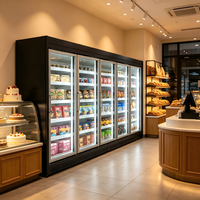 Congélateur à porte vitrée à compresseur haute performance, étagères amovibles, vitrine de présentation de crèmes glacées pour mini-marché