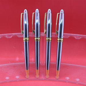 Vente en gros de stylo à bille en acier inoxydable à pointe fine de 1.0mm populaire en métal de sport Chrome brillant OEM Opp Bag Factory Direct - Product Image 3