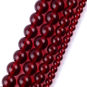 AsVrai U 4mm-12mm Garnet Red Glass Crystal <strong>Beads</strong> Round Loose Charms <strong>Stone</strong> <strong>Beads</strong> for Jewelry Making Findings DIY Bracelet Crafts - Product Image 2