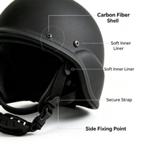 Casque de protection intégral en fibre de carbone 3K ultra-léger, épaisseur 1,8 mm, réglable, résistant aux chocs, équipement de sécurité pour kart