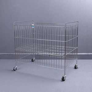 Cesta de almacenamiento de ropa galvanoplastia de alambre, carrito de malla para supermercado, estante de promoción de ropa - Product Image 5
