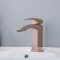 Robinet de lavabo de salle de bain moderne à poignée unique en laiton avec cartouche céramique, finition nickel brossé, ABS, fournisseur d'usine