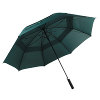 Spot Supplies Semi Automatique Ouvert Double Auvent Golf Grand Parapluie Coupe-Vent Imperméable Homme Parapluie Droit avec logo Personnalisé