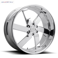 Jantes en aluminium forgé chromées à six branches profondes de 18, 20, 22 et 24 pouces pour voitures américaines classiques Oldsmobile