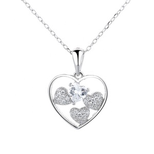 Gioielli da Matrimonio, Ciondolo a Tre Cuori in Argento 925 Massiccio, Collana con Pendente d'Amore per Regalo di San Valentino - Product Image 1