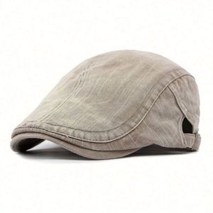 Casquette Gatsby en coton lavé unisexe pour hommes et femmes, casquette élégante de style newsboy, couleur unie de qualité supérieure - Product Image 4