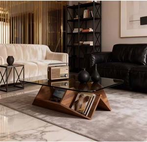 Table basse en verre avec rangement pour magazines, table à thé moderne en forme de <span class=keywords><strong>montagne</strong></span> pour salon - Product Image 3