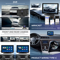 Podofo Radio mobil portabel, CarPlay nirkabel 9 "layar Carplay, kamera Dash Cam DVR Android dengan kontrol suara otomatis, BT grosir OEM ODM