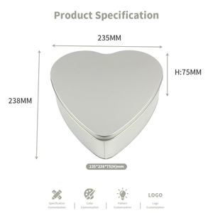 Oem ODM tùy chỉnh tinplate trường hợp lưu trữ container tình yêu hình dạng hộp kim loại rỗng kích thước lớn tin trái tim có thể với bao bì trang trí - Product Image 2