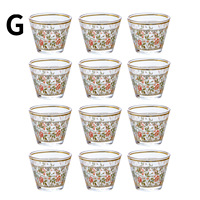Nouvel ensemble de tasses en verre rétro de luxe léger, style Moyen-Orient, avec bordure dorée, pour thé noir et vin, idéal pour hôtels et cadeaux, service à thé pour la maison