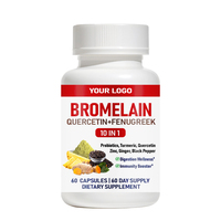 Capsules de bromélaïne d'ananas OEM avec quercétine et fenugrec ajoutés pour favoriser la digestion - Complément alimentaire