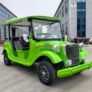 Autobús de Transporte Ecológico para Eventos, Vehículo Eléctrico de Turismo Integrado de Estilo Vintage, Autobús Retro Dorado Real para Resorts Costeros - Product Image 4