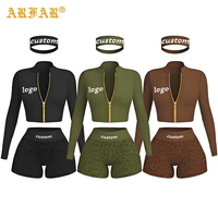 Ensemble de survêtement pour femme, imprimé guépard personnalisé, 3 pièces, veste de yoga zippée et short léopard, vêtements de sport pour femme, tenue d'été