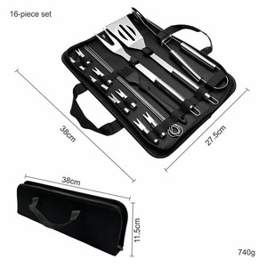 Luxury 9-Piece Stainless Steel BBQ Tool Set Long Plastic Handles Easy Clean Eco-Friendly for Camping Outdoor Use Custom Logo - Product Image 4