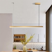 Luminaire de plafond linéaire moderne, noir/laiton, aluminium, 36W, luminaire suspendu LED