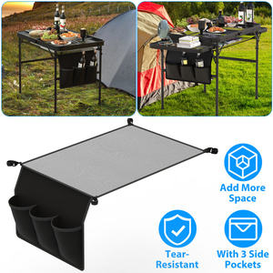 Red de Almacenamiento Colgante para Mesa de Camping, Tela de Nailon Resistente a Desgarros con 3 Bolsillos Laterales e Instalación Tipo Gancho, Rectangular D - Product Image 5