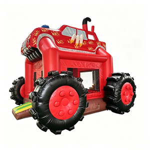 Casa Inflable Gigante de PVC Resistente con Forma de Camión con Neumáticos Extra Grandes para Niños, <span class=keywords><strong>Alquiler</strong></span> para Fiestas Temáticas de Autos - Product Image 4
