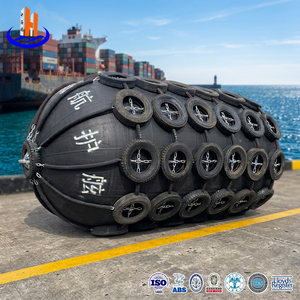 Defensa Neumática Certificada BV con Neumáticos para Uso Marítimo en Hombres de Puerto, Dispositivo de Flotación de Goma Negra - Product Image 1