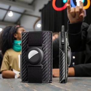 For Vintage Thread Elastic Band Money Clip Slim Wallet Card <b>Case</b> Magnet Expandable RFID Blocking <b>Coin</b> Zipper Pocket Portable - Product Image 3