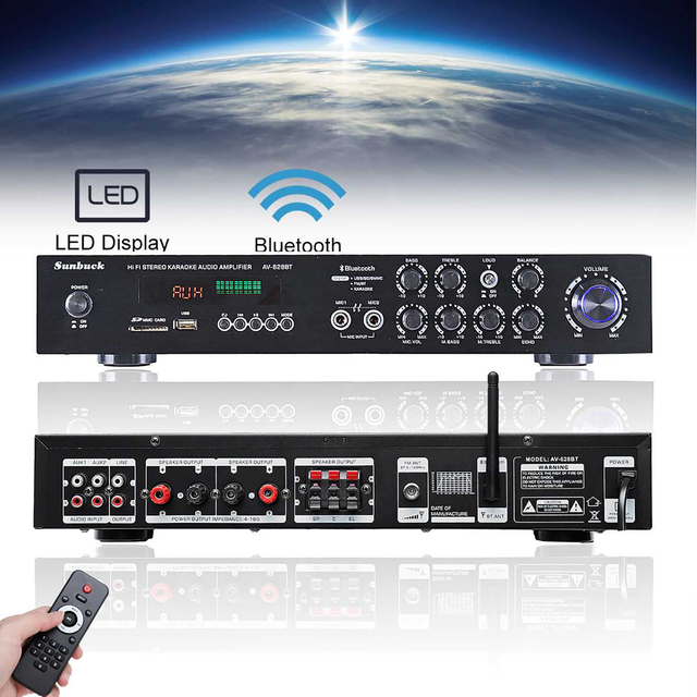 GAP-628BT 110V/220V 500W  Power Amplifier Audio Subwoofers HIFI Stereo BT Surround Sound Digital Powerful Home Karaoke Cinema