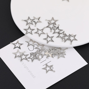 Dijes de Estrella Hueca de Aleación de Zinc de 10 mm, Accesorios de Joyería DIY, Dijes Colgantes de Moda Unisex - Product Image 3