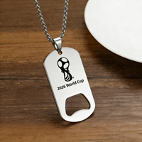 [Logotipo Personalizado] Venta al por Mayor de Colgantes de Acero Inoxidable para Grabar, Cadena Trenzada Chapada en Oro, Cadena de Perlas, Collar con Dijes