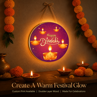 Décoration murale en bois pour Diwali, plaque de porte festive de style Wandeng, ronde, pour usage intérieur