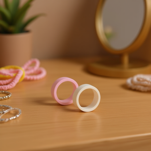 Anelli in Legno Cavi Ilan, Diametro 5,5 Cm, Multicolore, Set da 8 Pezzi - Product Image 3