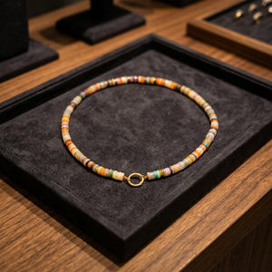 Collar de Piedras Preciosas Naturales Multicolores Hecho a Mano por SSringz, Gargantilla de Cristal Arcoíris para Mujer - Product Image 4