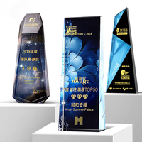 Trophée en cristal iceberg créatif avec logo sablé, coffret cadeau, vente en gros usine, prix de réunion annuelle