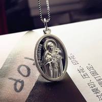 Bijoux religieux Madonna en argent sterling S925 ST. THERESE Pendentif catholique en argent 925 Charm pour homme et femme