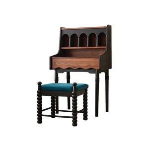 French Retro Solid Wood Dressing <b>Table</b> With Storage Bedroom <b>Makeup</b> Vanity Vintage Style - Product Image 5