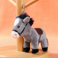 Porte-clés cheval en peluche jouets peluches licorne animaux en peluche jouets porte-clés ferme fête fournitures noël peluche poupée cheval porte-clés
