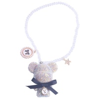 Pièces automobiles Fournitures d'intérieur automobile Rétroviseur Grande tête Ours Cristal Strass Teddy Lucky Bear Smell Pendentifs de voiture