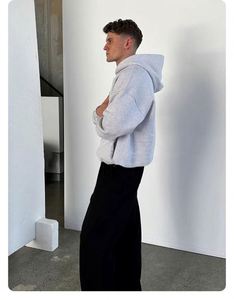 H5456 Style streetwear, vente en gros, personnalisable, mélange de coton 360 g/m², sweats à capuche boxy sans cordon, sweats à capuche oversize pour hommes - Product Image 6